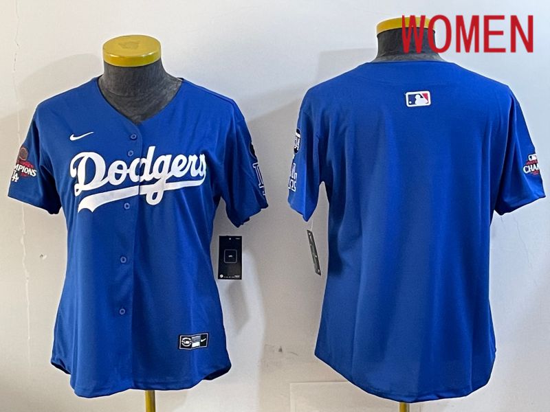 Women Los Angeles Dodgers Blank Blue Game 2024 Nike MLB Jersey style 12059